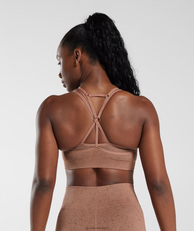 Women Adapt Fleck Seamless Sports Bra 8004D183 Gymshark Sandstone Brown