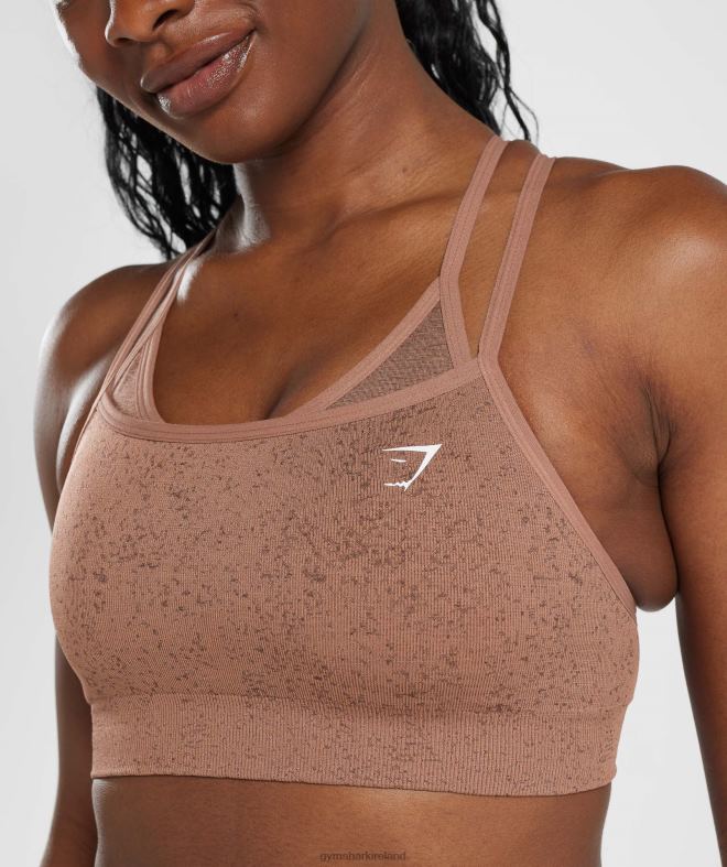 Women Adapt Fleck Seamless Sports Bra 8004D183 Gymshark Sandstone Brown