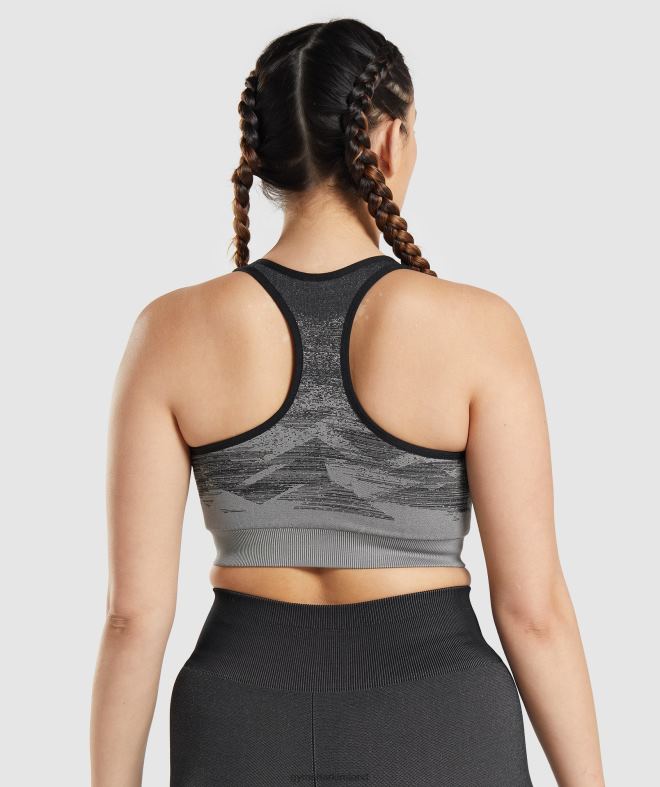 Women Adapt Ombre Seamless Sports Bra 8004D198 Gymshark Triangle | Black Print