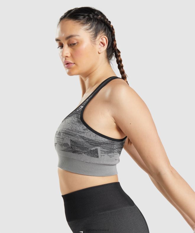 Women Adapt Ombre Seamless Sports Bra 8004D198 Gymshark Triangle | Black Print