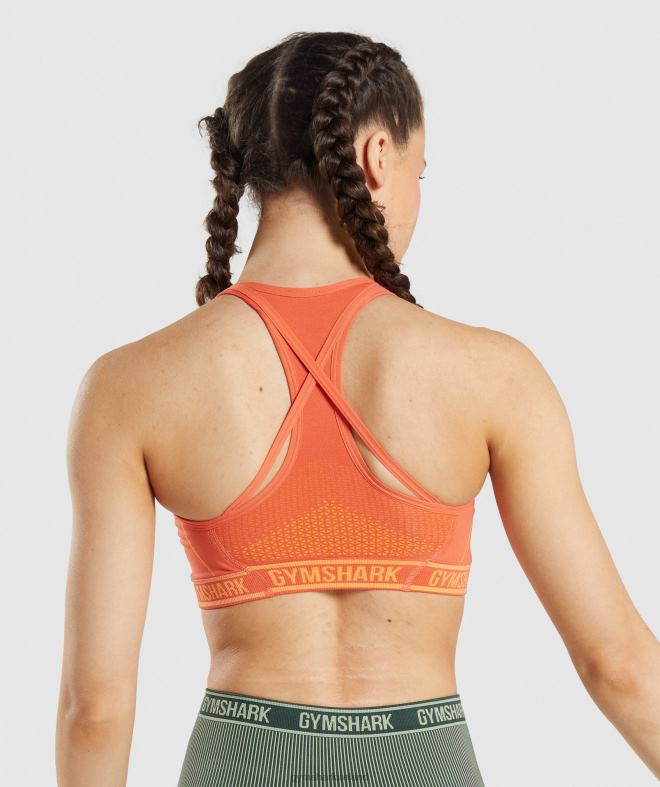 Women Apex Seamless Sports Bra 8004D219 Gymshark Papaya Orange/Apricot Orange