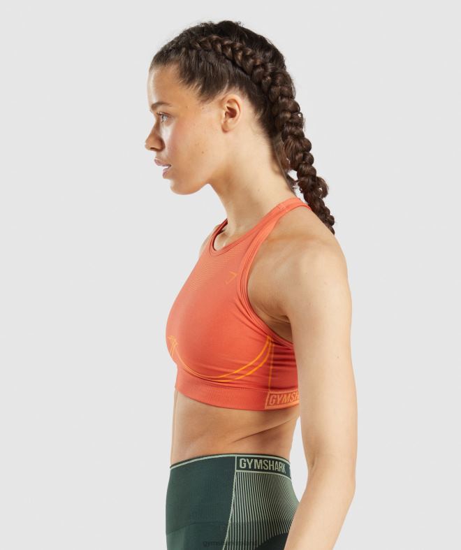 Women Apex Seamless Sports Bra 8004D219 Gymshark Papaya Orange/Apricot Orange