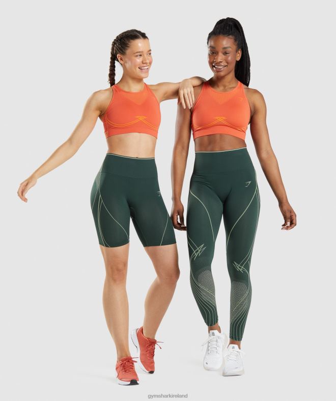Women Apex Seamless Sports Bra 8004D219 Gymshark Papaya Orange/Apricot Orange