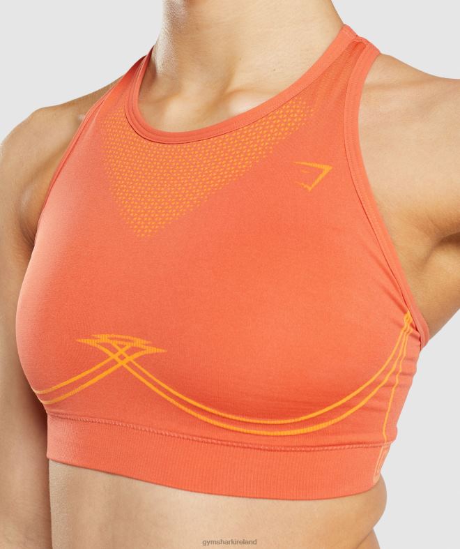 Women Apex Seamless Sports Bra 8004D219 Gymshark Papaya Orange/Apricot Orange