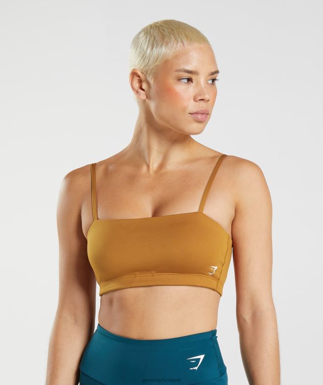 Women Bandeau Sports Bra 8004D180 Gymshark Nutmeg Brown