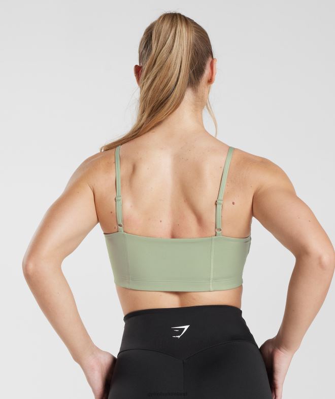 Women Bandeau Sports Bra 8004D210 Gymshark Light Olive Green