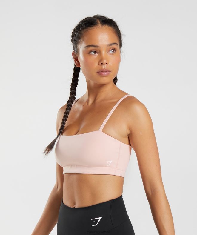 Women Bandeau Sports Bra 8004D215 Gymshark Misty Pink