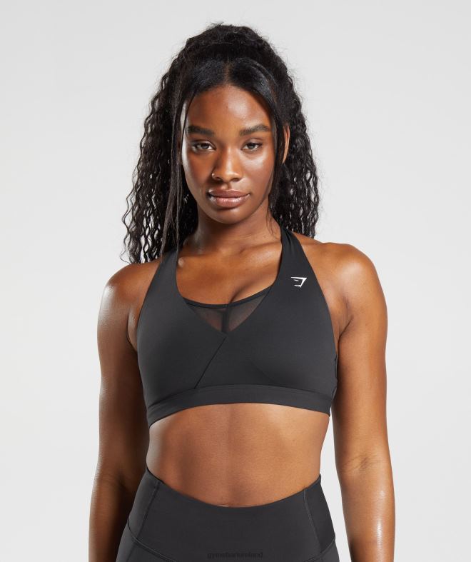 Women Crossover Sports Bra 8004D125 Gymshark Black
