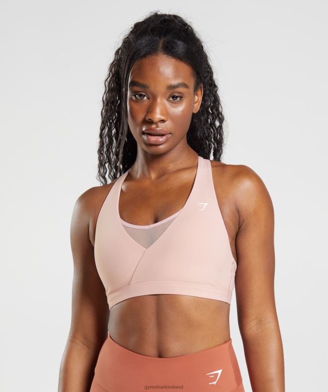 Women Crossover Sports Bra 8004D156 Gymshark Scandi Pink