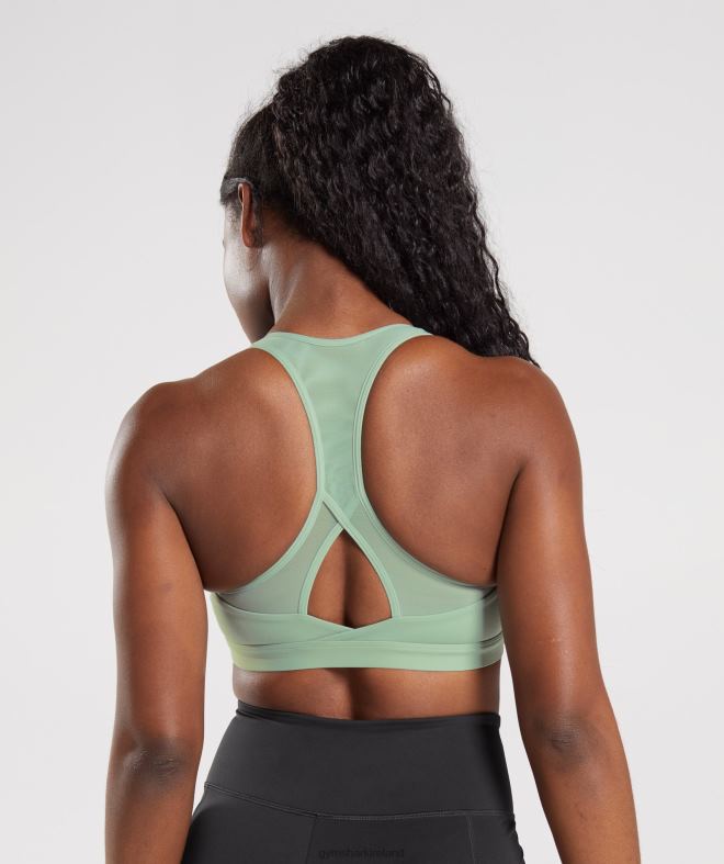 Women Crossover Sports Bra 8004D162 Gymshark Desert Sage Green