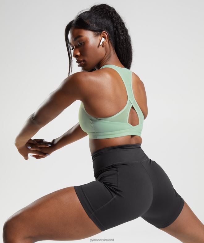 Women Crossover Sports Bra 8004D162 Gymshark Desert Sage Green