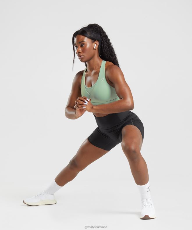 Women Crossover Sports Bra 8004D162 Gymshark Desert Sage Green