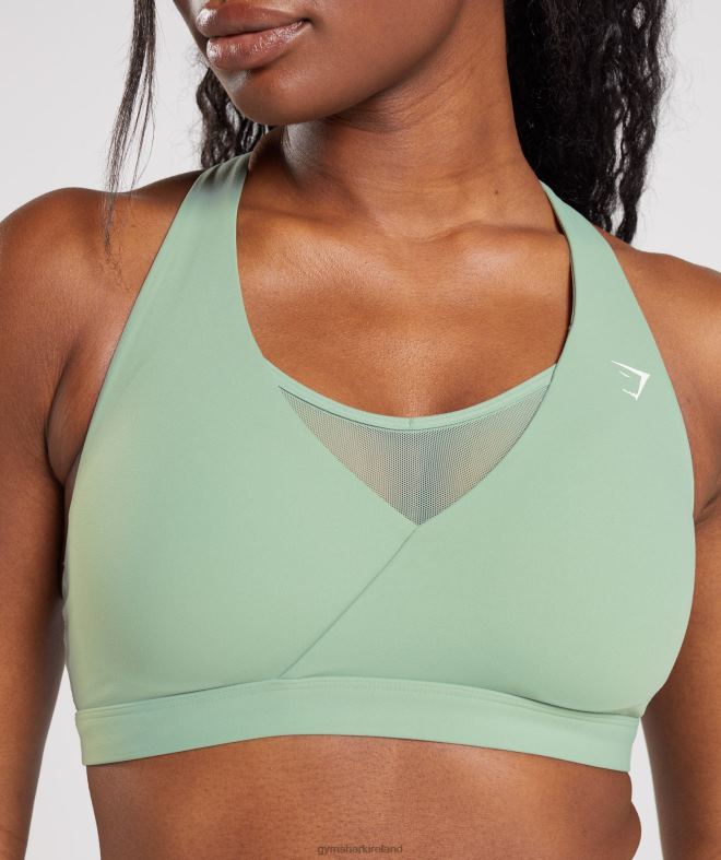 Women Crossover Sports Bra 8004D162 Gymshark Desert Sage Green