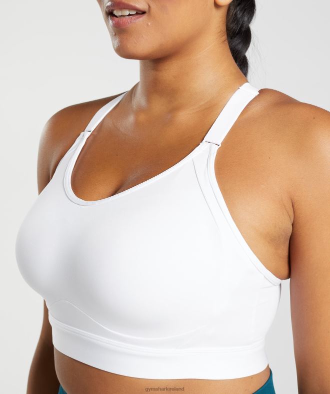 Women Cut Out Back High Support Sports Bra 8004D179 Gymshark White