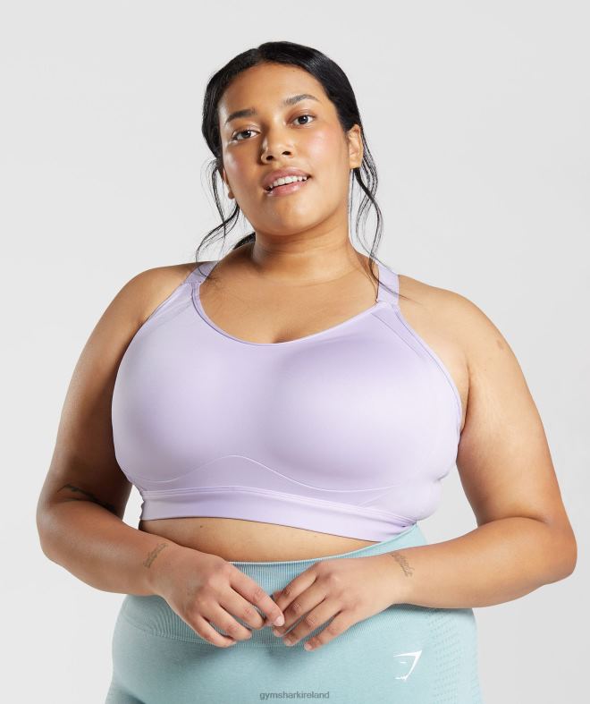 Women Cut Out Back High Support Sports Bra 8004D186 Gymshark Soft Lilac