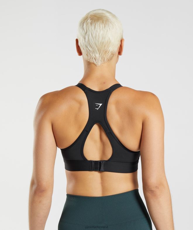Women Cut Out Back High Support Sports Bra 8004D194 Gymshark Black