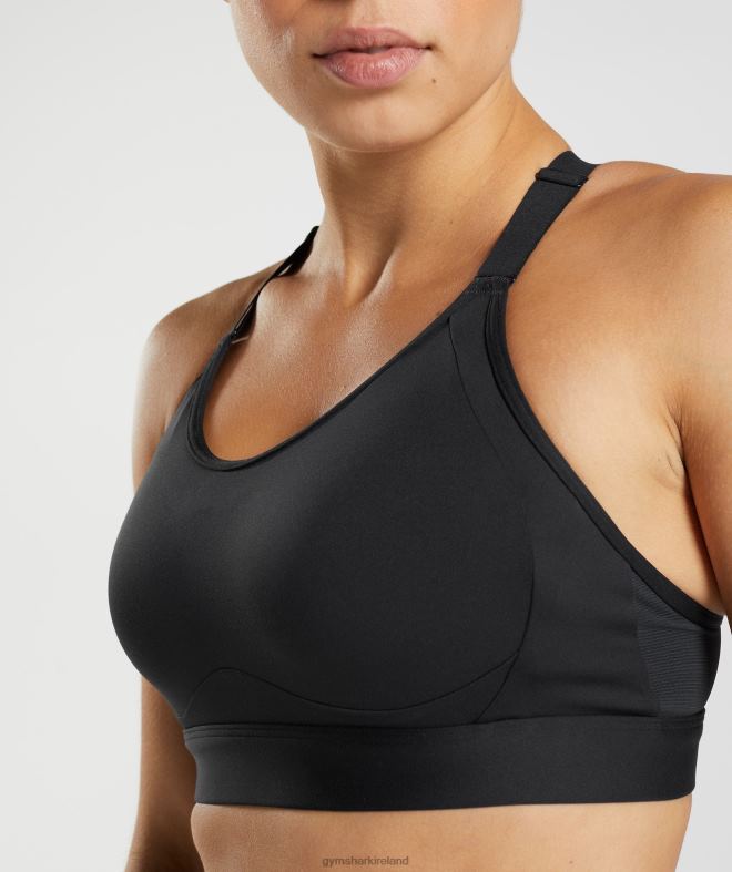 Women Cut Out Back High Support Sports Bra 8004D194 Gymshark Black