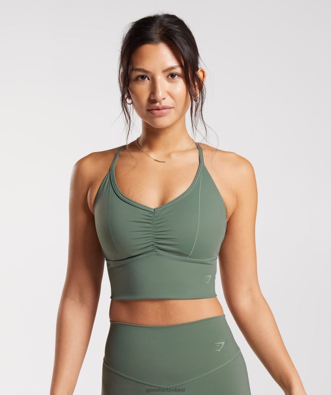 Women Elevate Longline Sports Bra 8004D123 Gymshark Willow Green