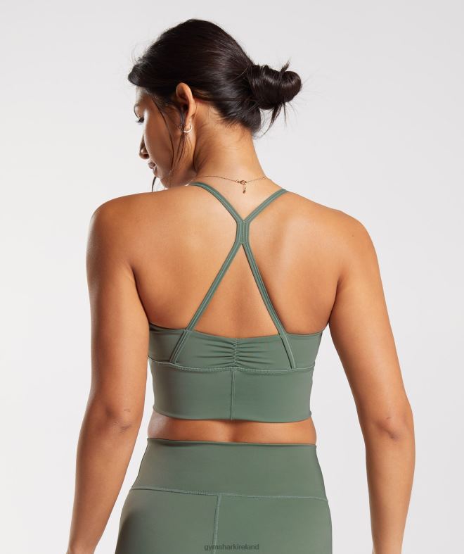 Women Elevate Longline Sports Bra 8004D123 Gymshark Willow Green