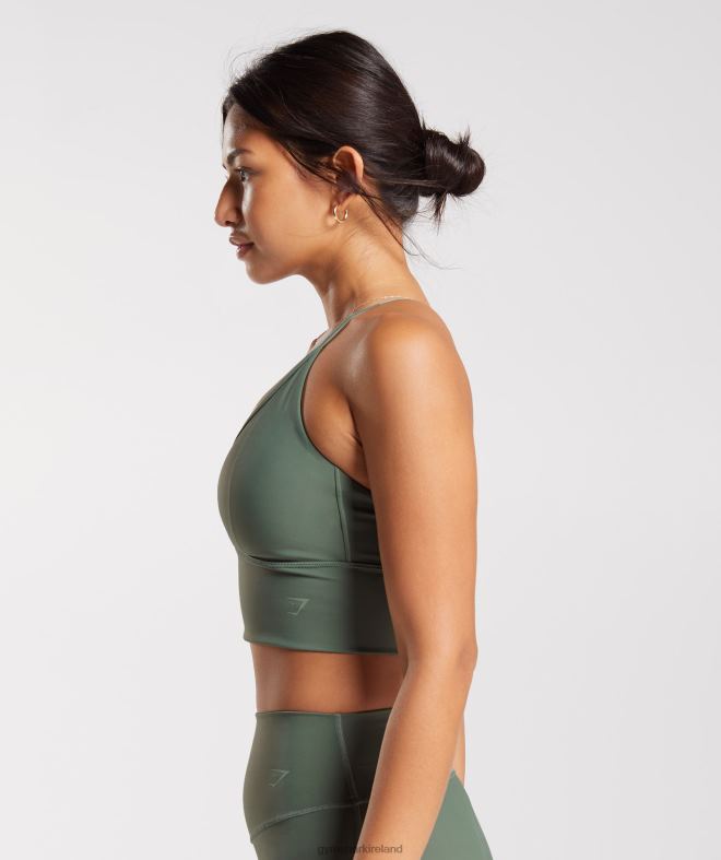 Women Elevate Longline Sports Bra 8004D123 Gymshark Willow Green