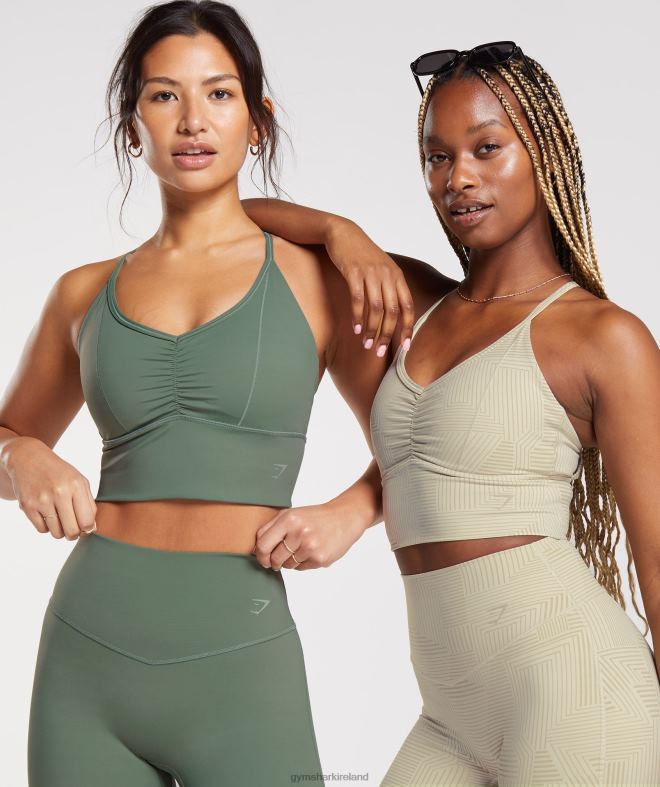 Women Elevate Longline Sports Bra 8004D123 Gymshark Willow Green