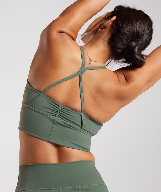 Women Elevate Longline Sports Bra 8004D123 Gymshark Willow Green