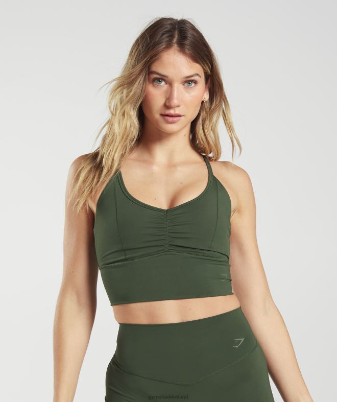 Women Elevate Longline Sports Bra 8004D157 Gymshark Moss Olive