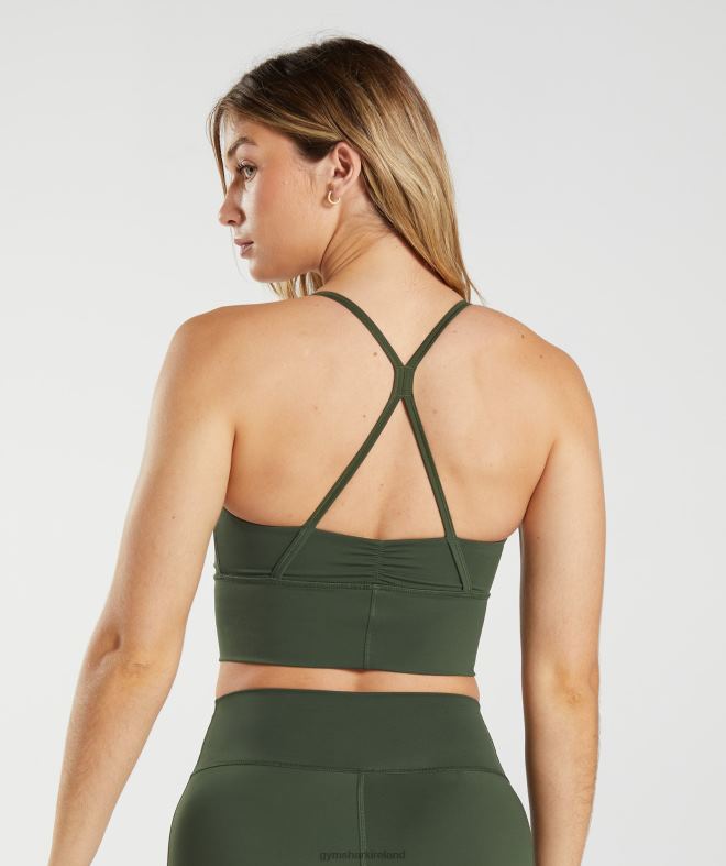 Women Elevate Longline Sports Bra 8004D157 Gymshark Moss Olive