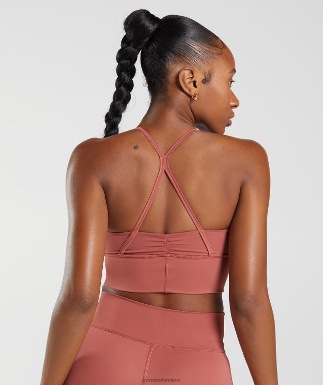 Women Elevate Longline Sports Bra 8004D169 Gymshark Rose Brown