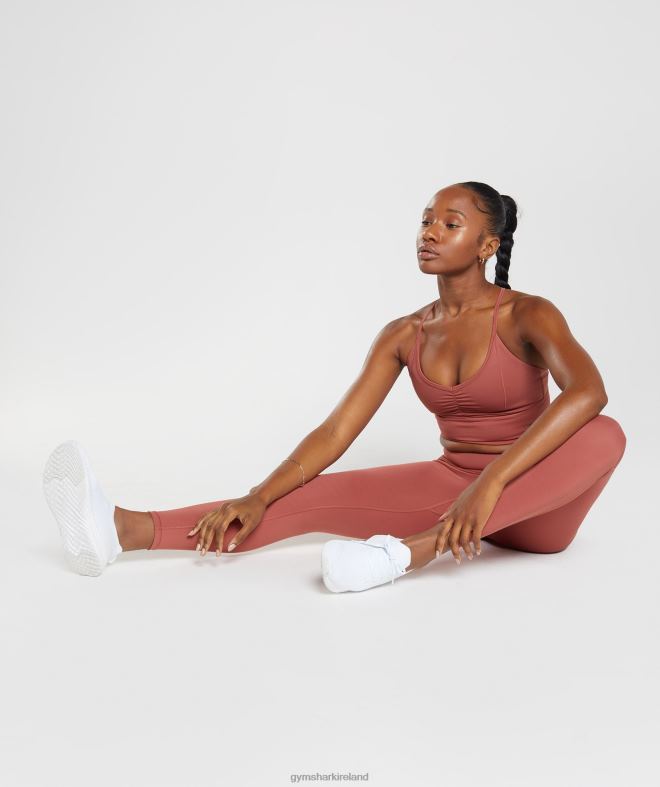 Women Elevate Longline Sports Bra 8004D169 Gymshark Rose Brown