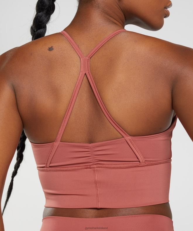Women Elevate Longline Sports Bra 8004D169 Gymshark Rose Brown