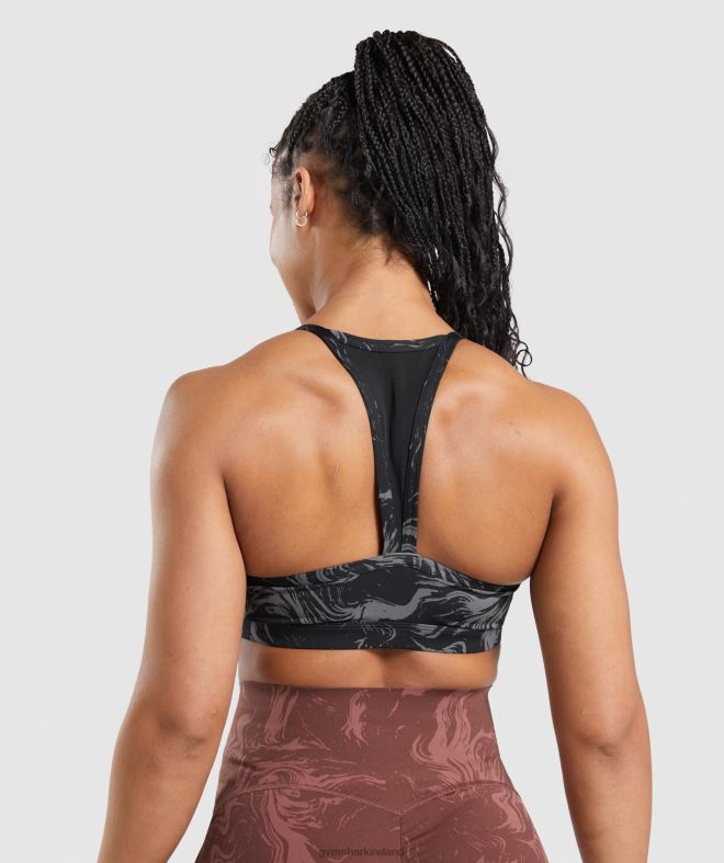 Women GS Power Sports Bra 8004D199 Gymshark Black Print