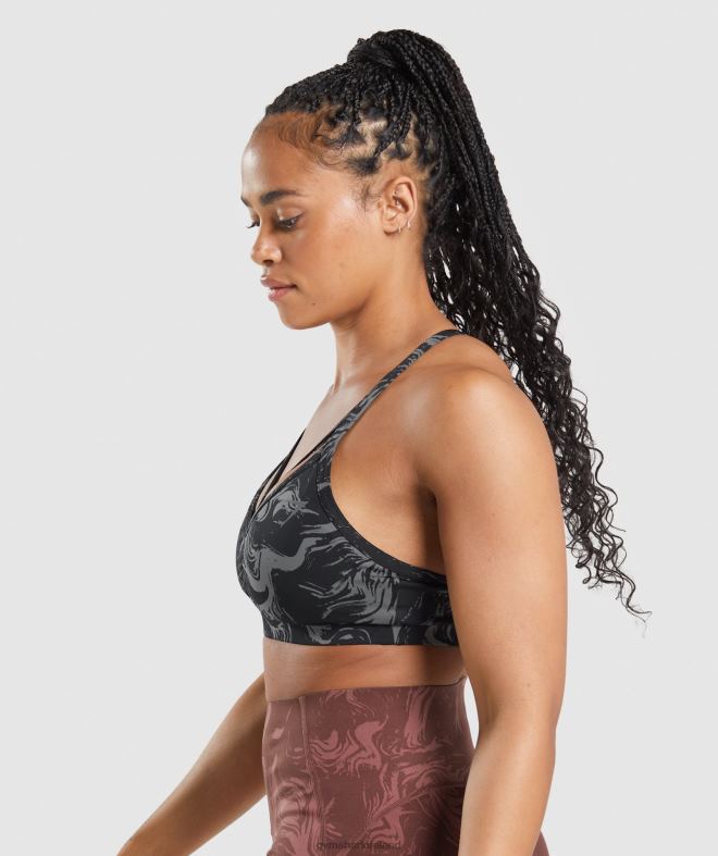 Women GS Power Sports Bra 8004D199 Gymshark Black Print