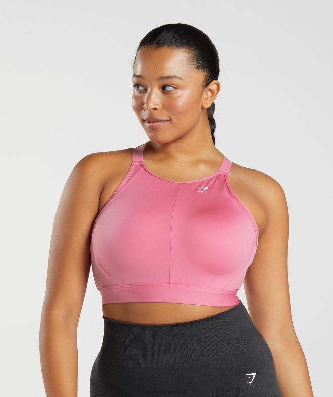 Women High Neck High Support Sports Bra 8004D170 Gymshark Bloom Pink