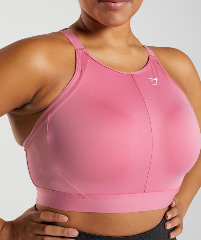 Women High Neck High Support Sports Bra 8004D170 Gymshark Bloom Pink