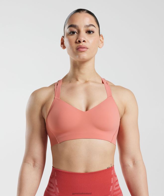 Women Limitless Sports Bra 8004D134 Gymshark Terracotta Pink