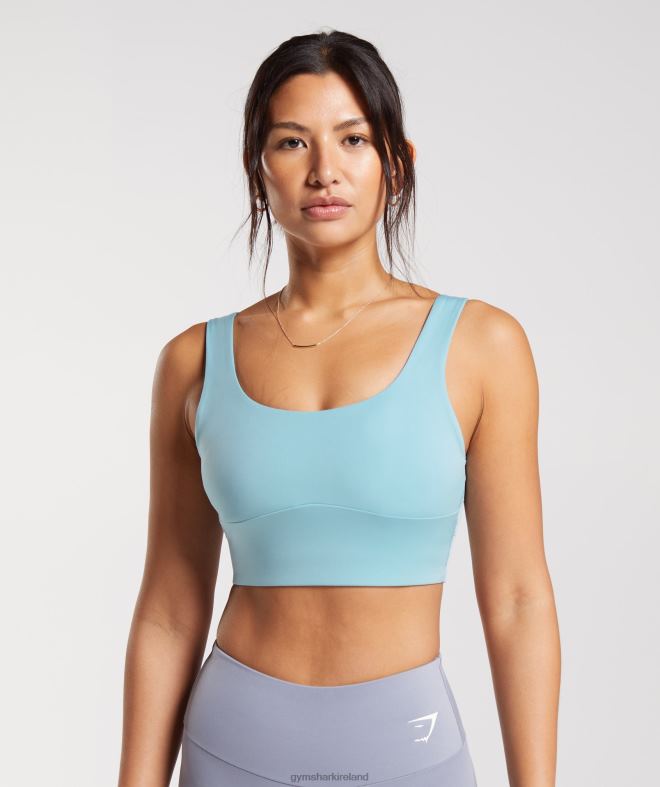 Women Longline Sports Bra 8004D153 Gymshark Iceberg Blue
