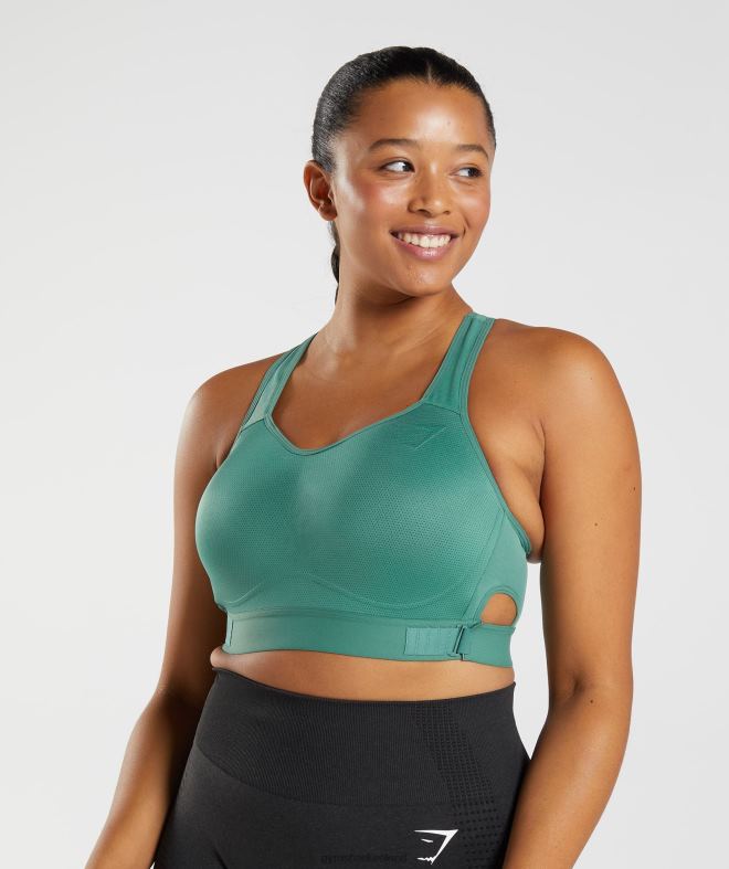 Women Racerback High Support Sports Bra 8004D178 Gymshark Hoya Green