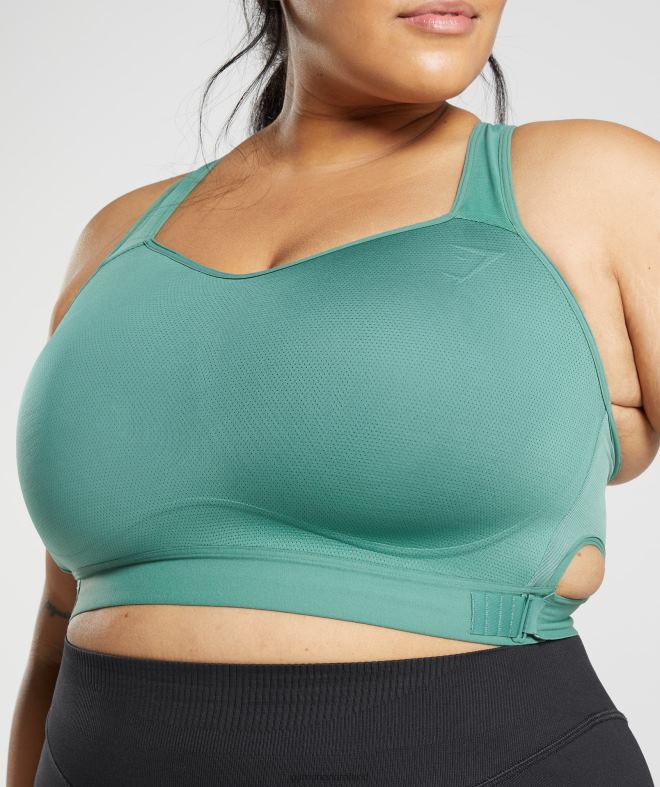 Women Racerback High Support Sports Bra 8004D178 Gymshark Hoya Green