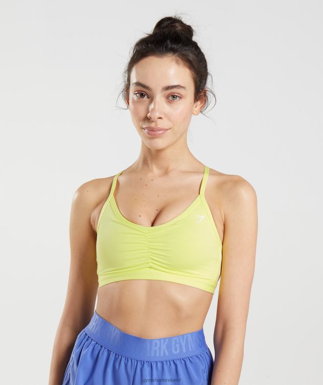 Women Ruched Training Sports Bra 8004D220 Gymshark Firefly Green
