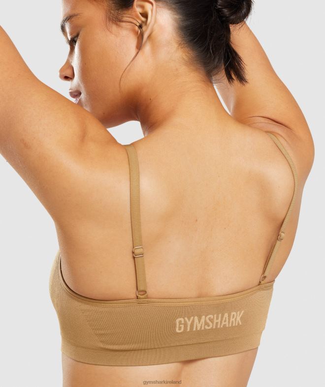 Women Seamless Scoop Neck Bralette 8004D508 Gymshark Golden Light Brown