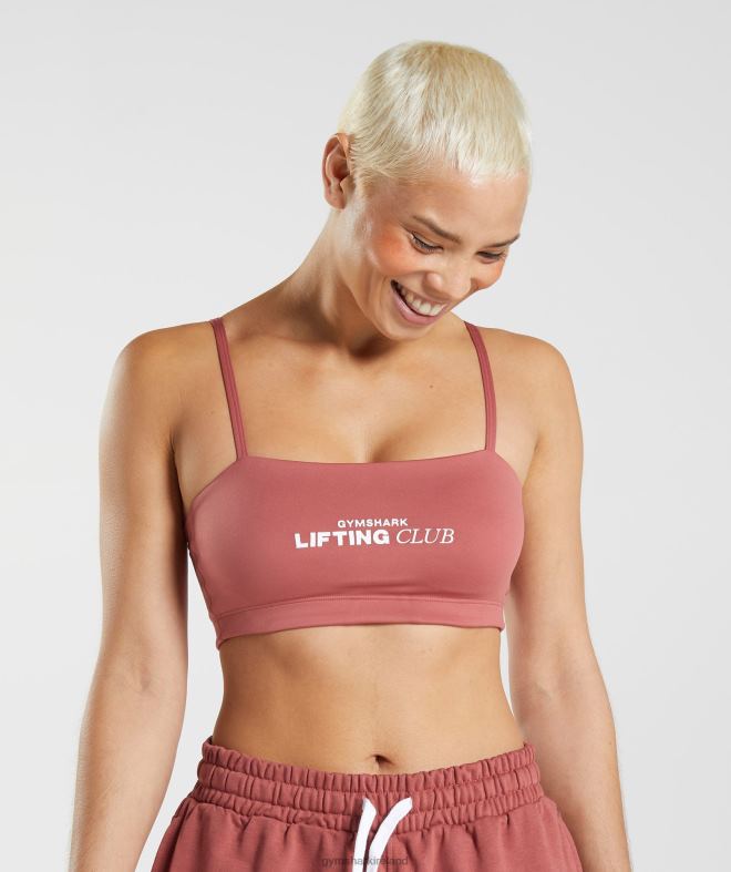 Women Social Club Bandeau 8004D190 Gymshark Rose Brown