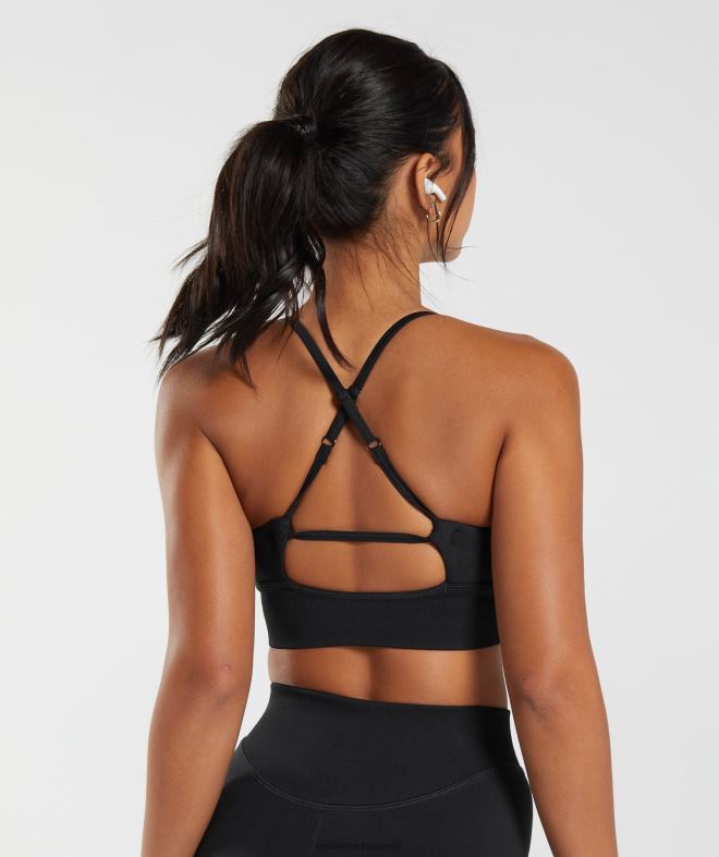 Women Sweat Seamless Longline Sports Bra 8004D113 Gymshark Black