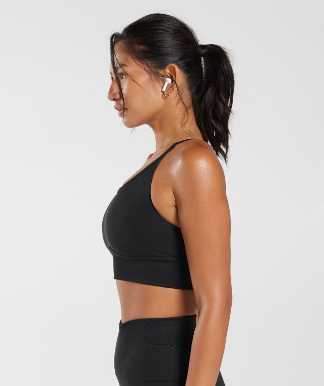 Women Sweat Seamless Longline Sports Bra 8004D113 Gymshark Black