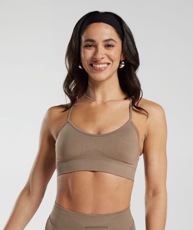 Women Sweat Seamless Sports Bra 8004D122 Gymshark Fossil Brown