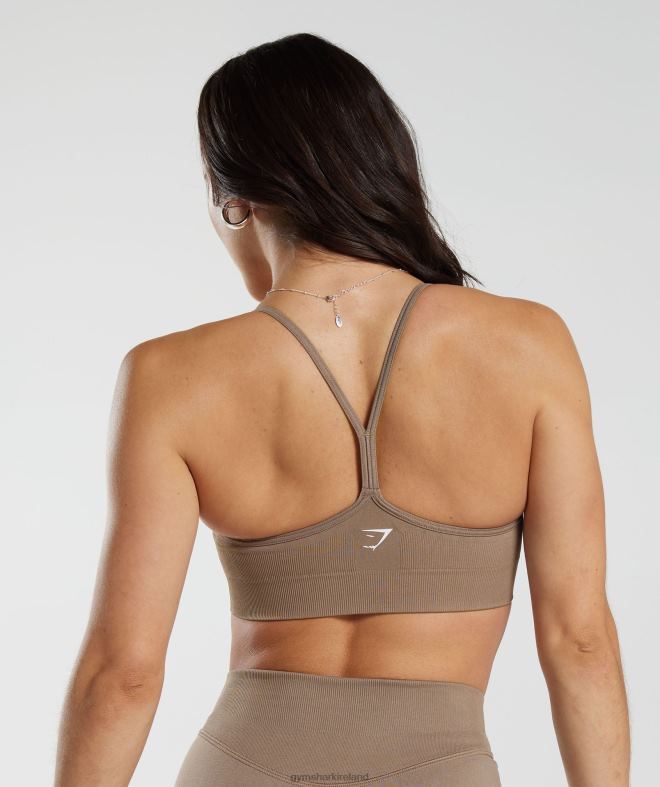 Women Sweat Seamless Sports Bra 8004D122 Gymshark Fossil Brown