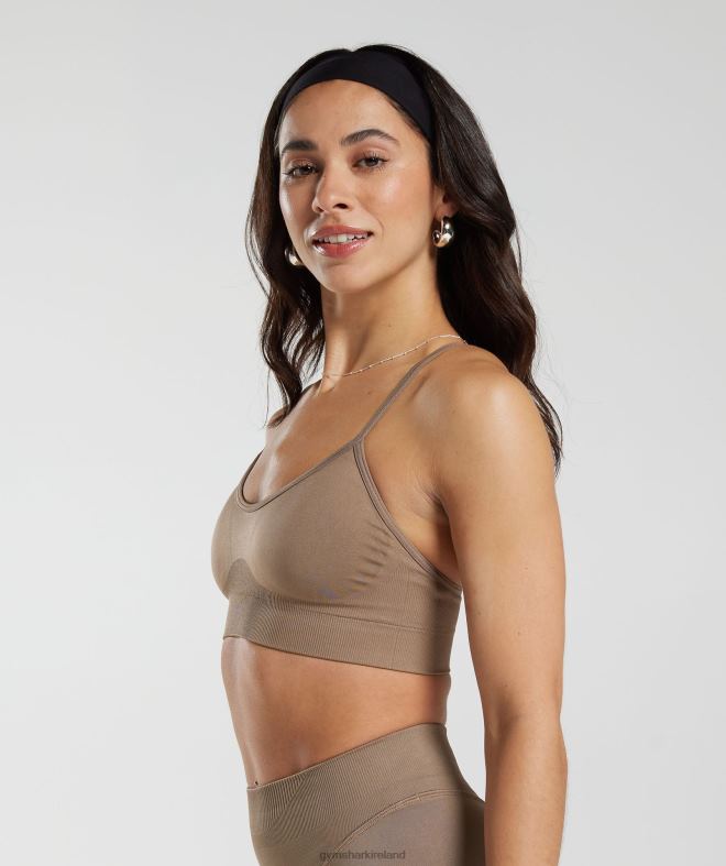 Women Sweat Seamless Sports Bra 8004D122 Gymshark Fossil Brown
