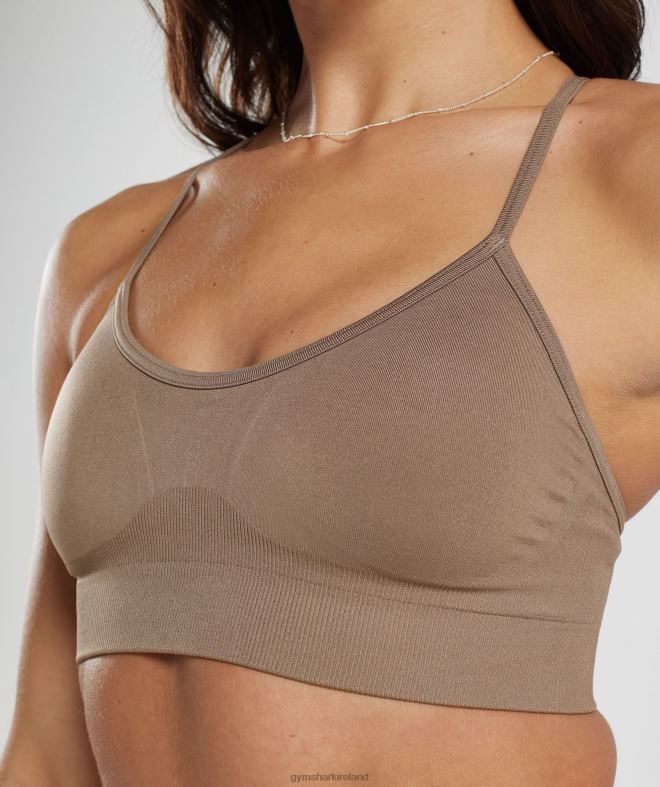 Women Sweat Seamless Sports Bra 8004D122 Gymshark Fossil Brown