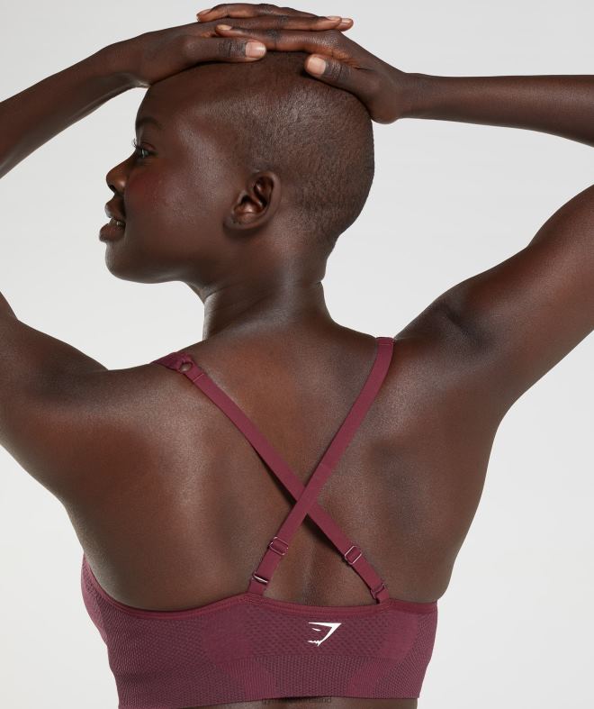 Women Vital Seamless 2.0 V Neck Sports Bra 8004D207 Gymshark Baked Maroon Marl