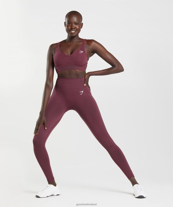 Women Vital Seamless 2.0 V Neck Sports Bra 8004D207 Gymshark Baked Maroon Marl